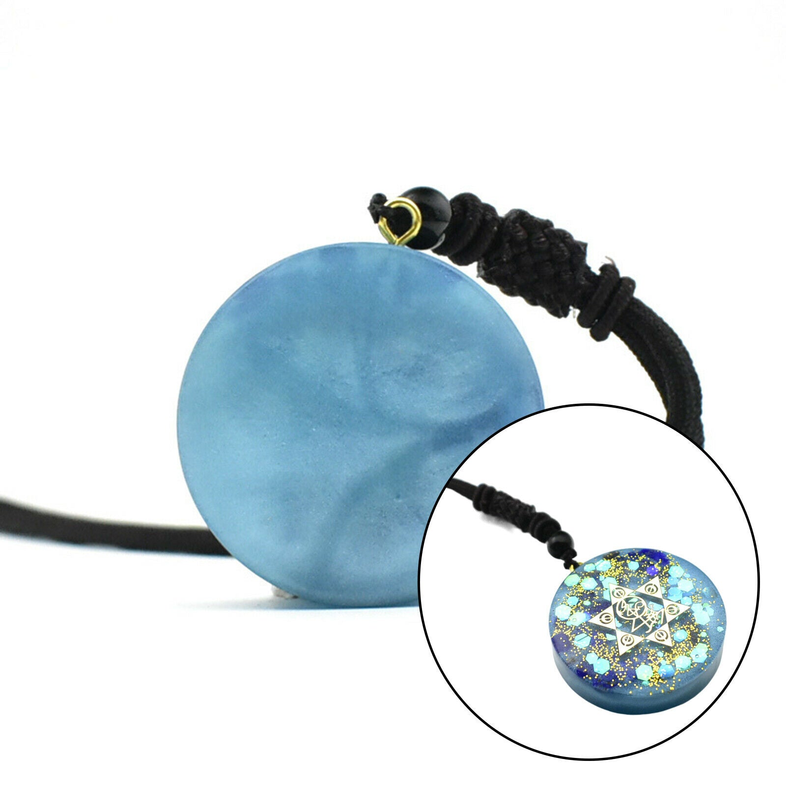 Sri Yantra Geometry Energy Necklace Crystal Orgone Pendant Sacred Meditaion