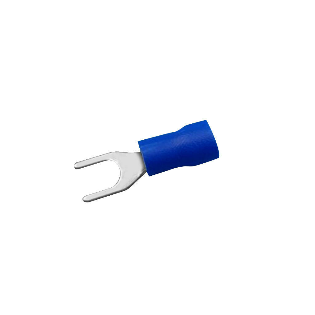 100x Blue Insulated Spade Fork Connector Electrical Crimp Wire Terminals