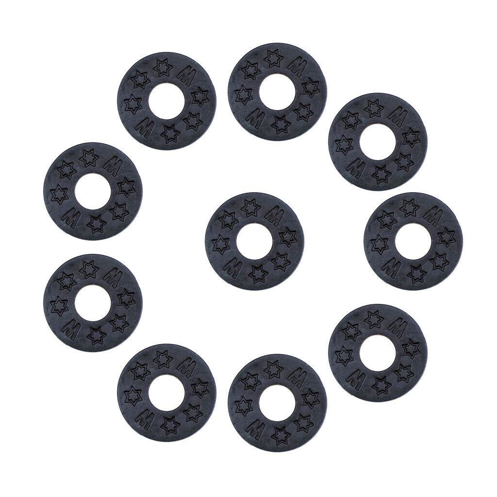 20 Pieces Guitar Strap Block Rubber Safety Strap Lock Washer Gasket Black