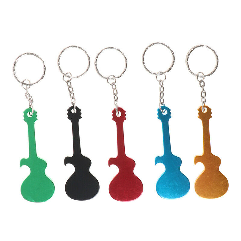 Guitar Bottle Opener Keychain Aluminum Alloy Beer Opener Key Rings for Gi.l8