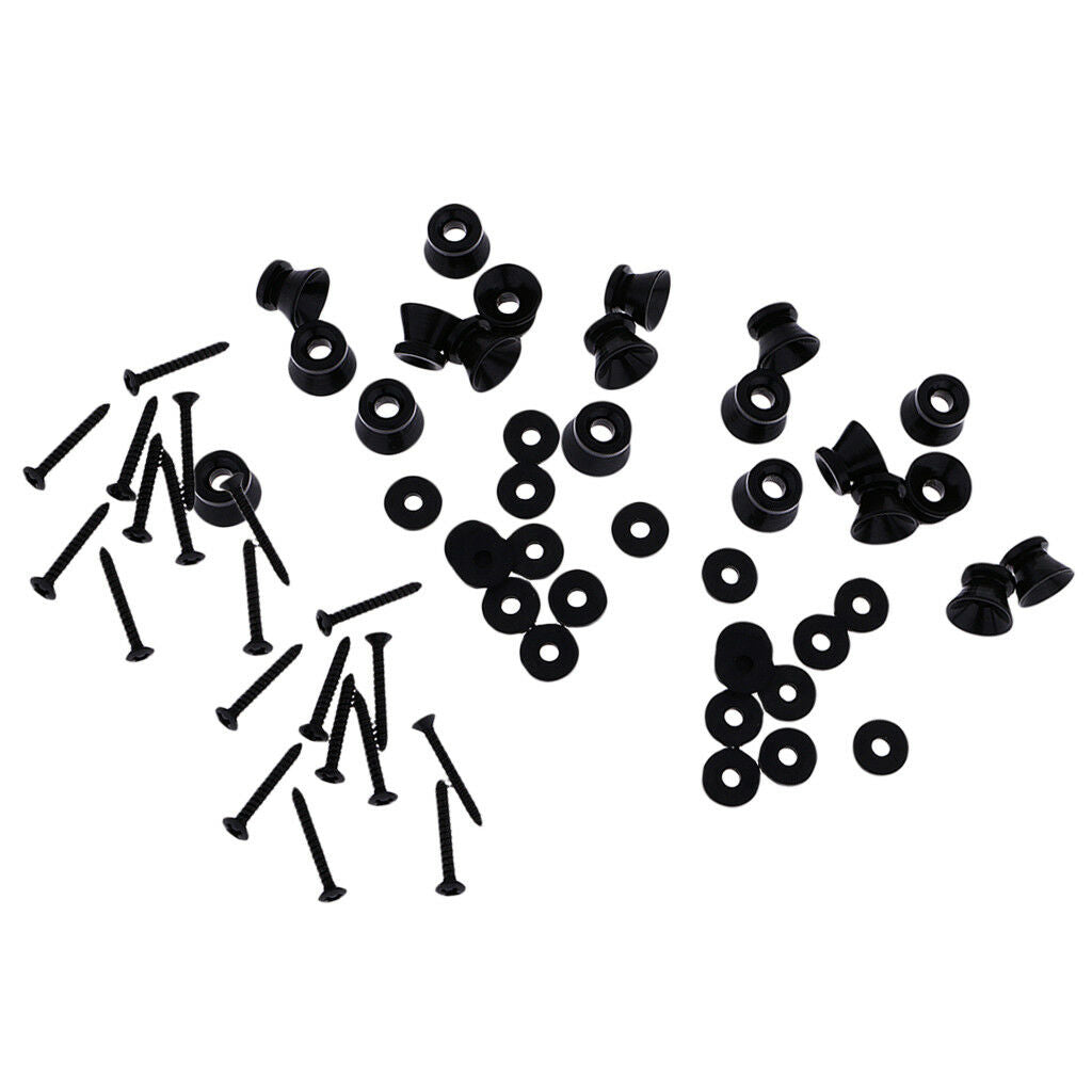 20Pcs/Set Black Eectric Guitar Bass Strap Lock Tail Pin Ukulele Pins Button