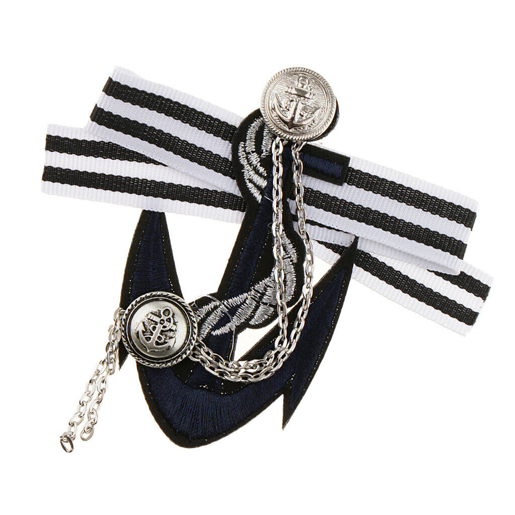 3 Pieces Pre-tied Bowknot Brooch Striped Fabric Bow Tie Men Wome Badge