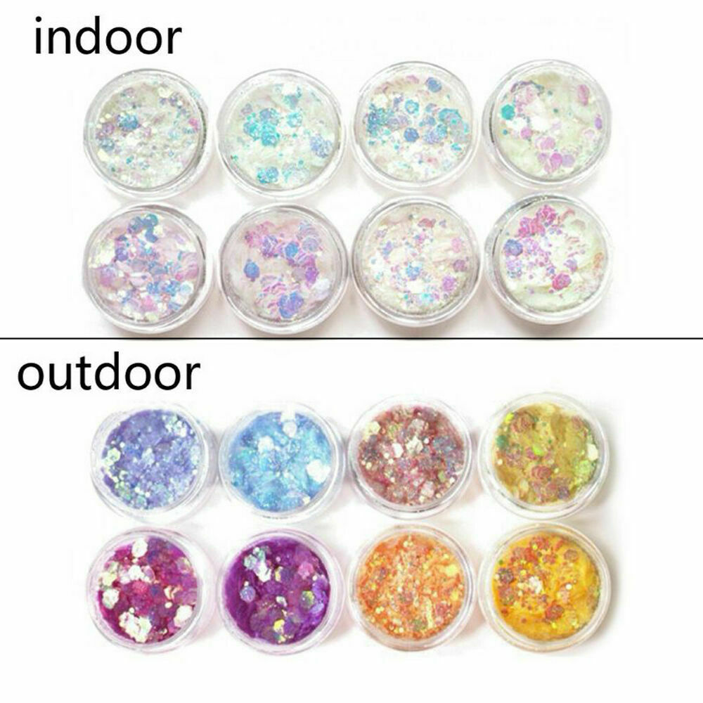 6Pcs UV Color Change Mica Powder Sunlight Reactive Glitter Epoxy Nail Art Decor