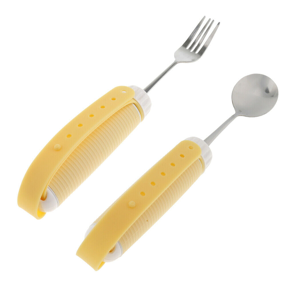 Rotating Utensil Eating Aids Spoon Fork for Elderly Disabled Toddler Dining Aids