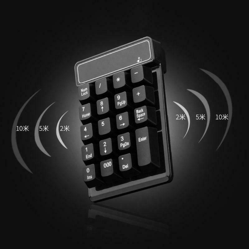2.4GHz Mini USB Wireless Numeric Keypad 19 Keys Number Pad Numpad Receiver for