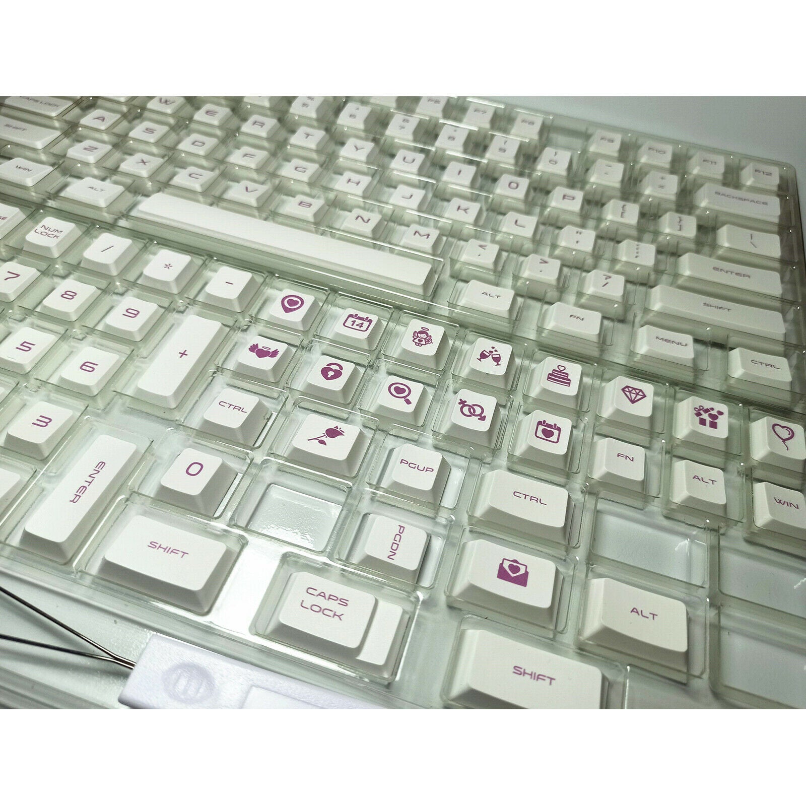 White 134-key Sublimation PBT Keycap Height Key Cap for Mechanical Keyboard