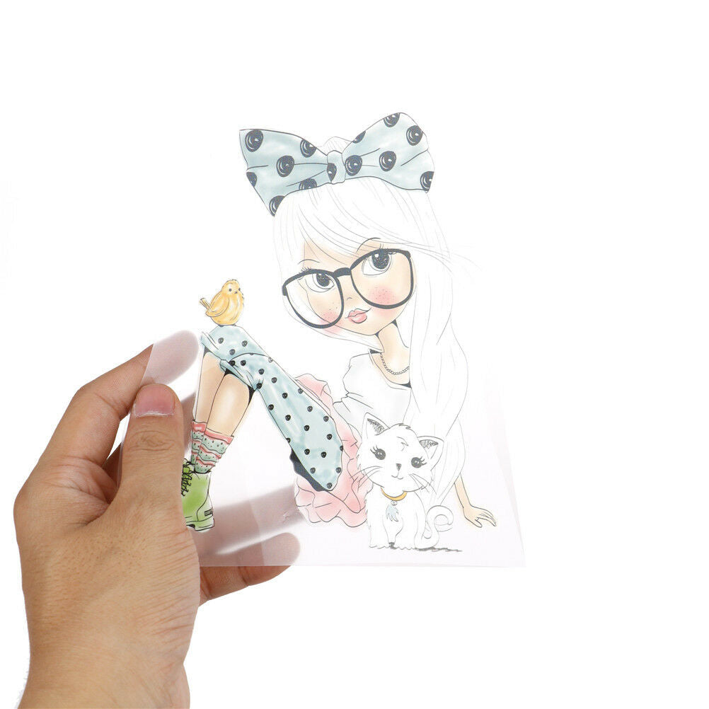 Cute Girl Patch Transfer Iron On Parch DIY Washable Stickers Clothes Deco.l8