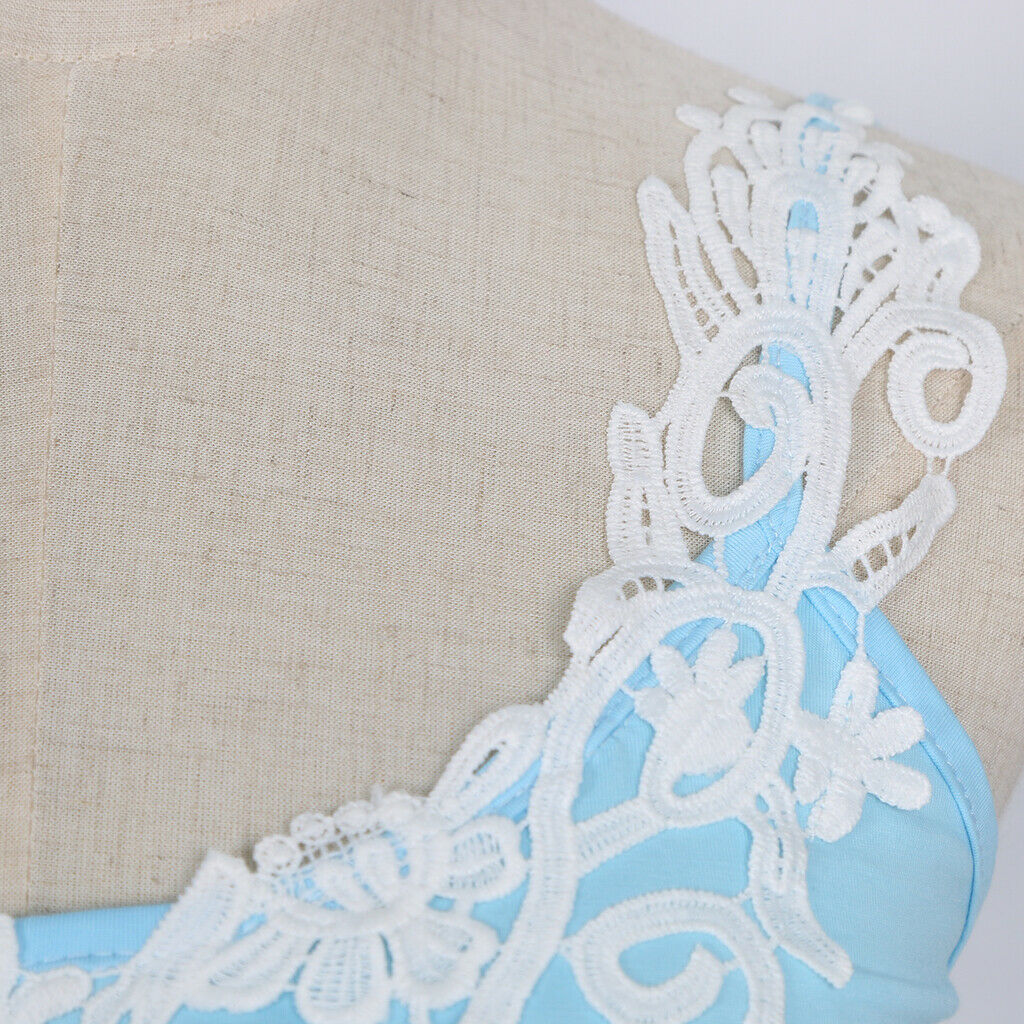 Fashion Ladies Summer Lace Vest Top Sleeveless Blouse Casual Shirt M Blue