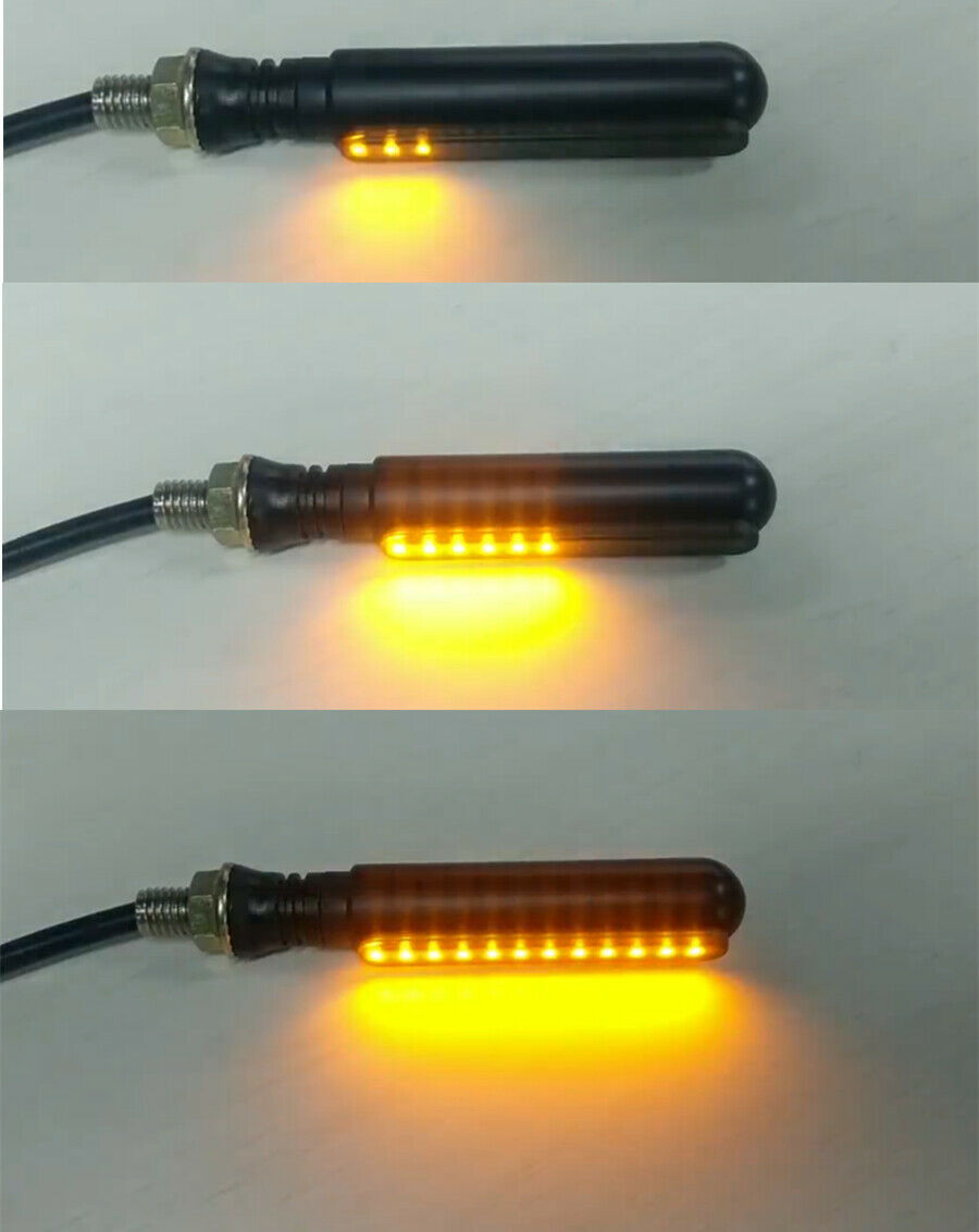 2Pcs Motorcycle LED Red Strobe Brake Tail Light Yellow Flowing Turn Signal Light