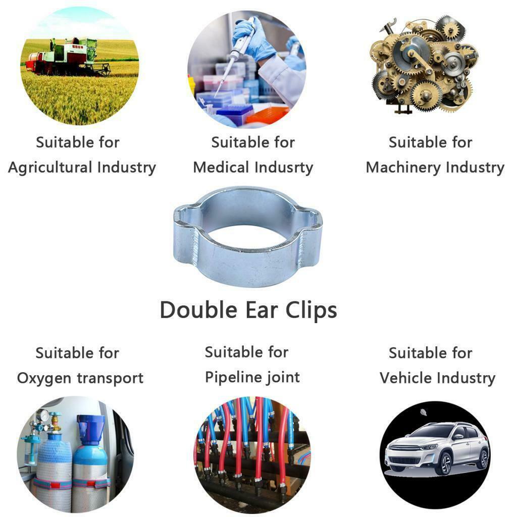 40pcs Carbon Steel Double Ear Hose Clip ''O'' Clip Sealing Hoses Accessories
