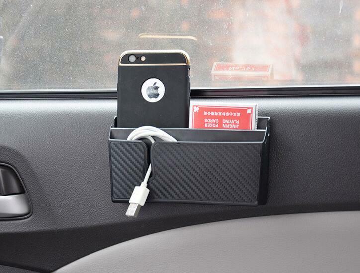 Car Air Vent Storage Box Cell Phone Charging Cigarette Tickets Organizer Holder