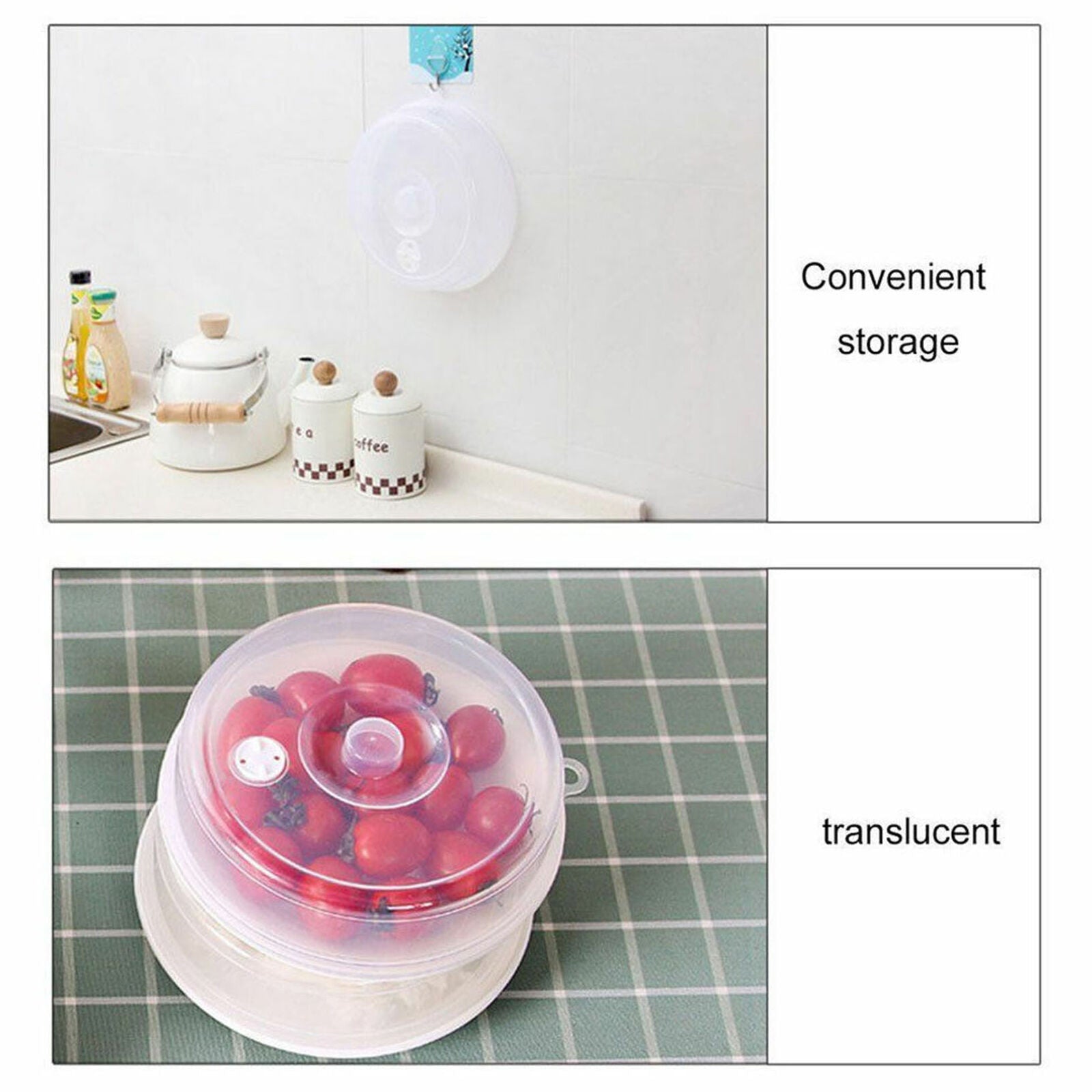 Microwave Covers Ventilated Food Plate Vented Splatter Guard Cover Transparent