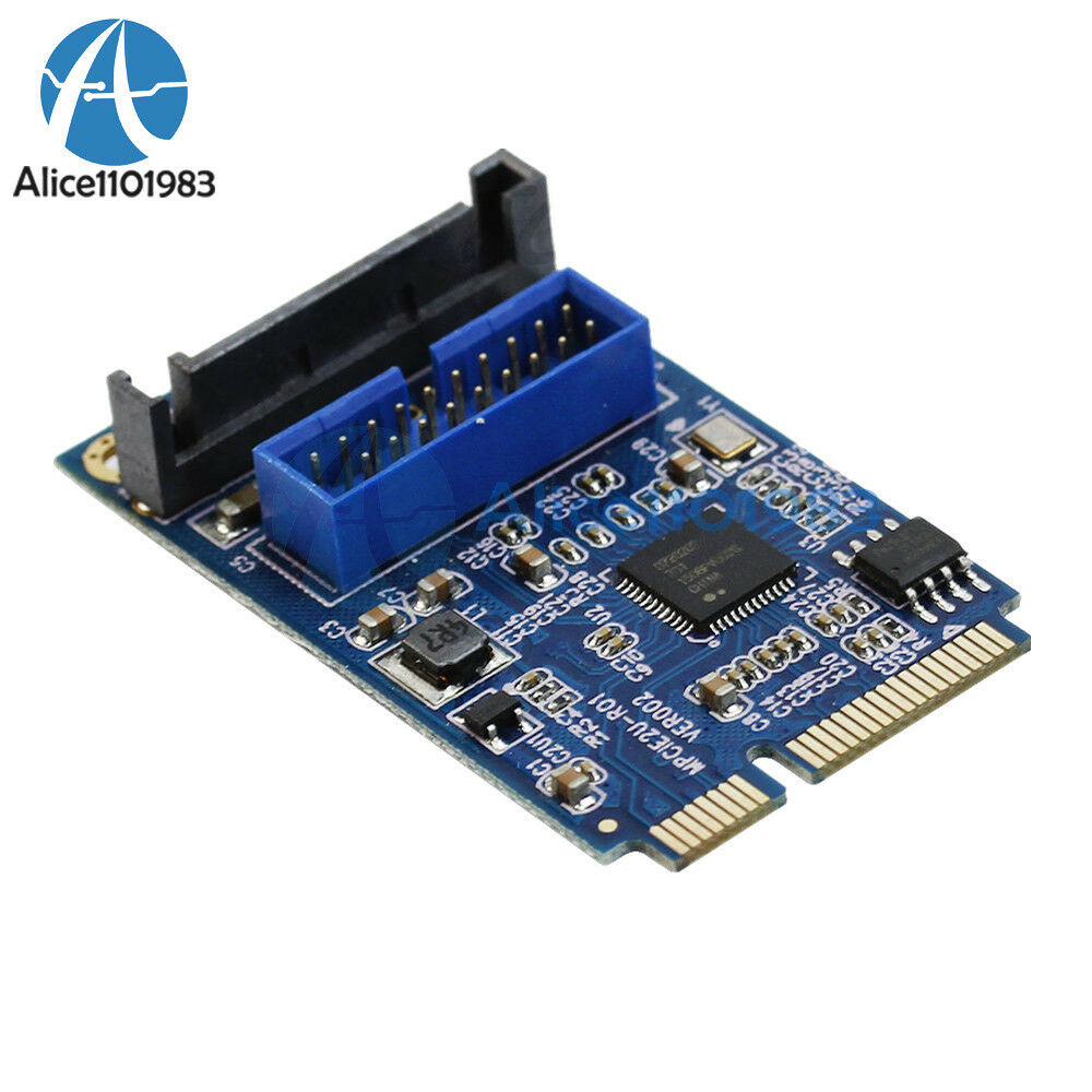 Mini PCI-E to USB Adapter PCIE to 19Pin SATA Dual USB3.0 Expansion Adapter Card