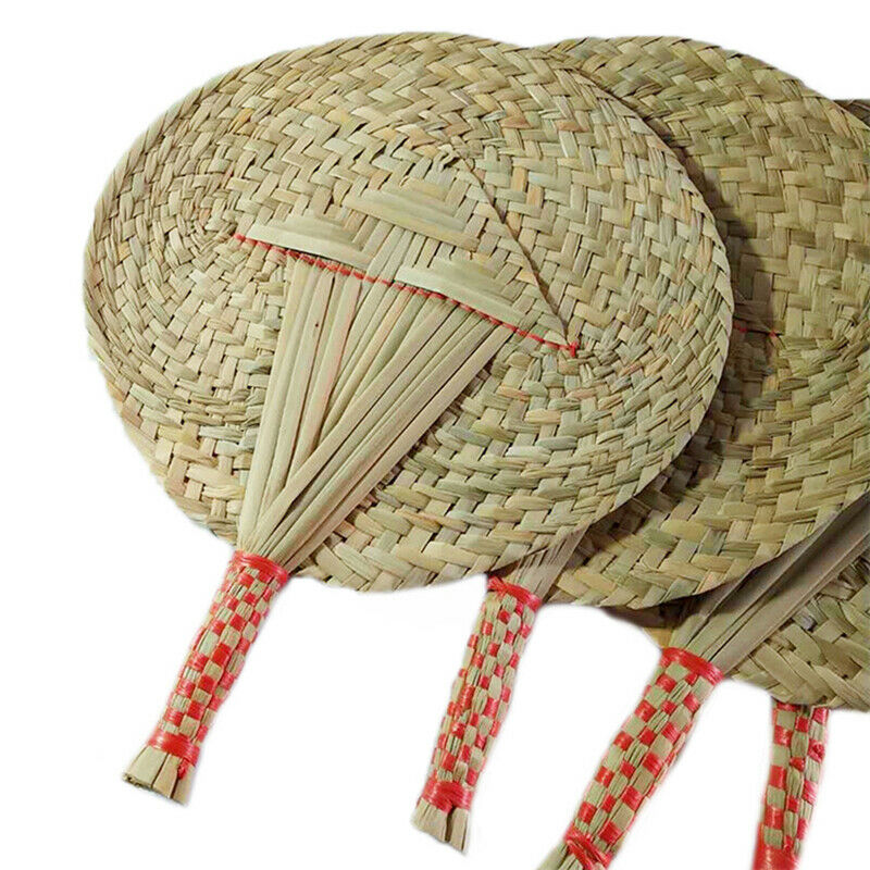 Chinese Style Handmade Straw Fan Hand-woven Palm Woven Fan Hand F VPC FT