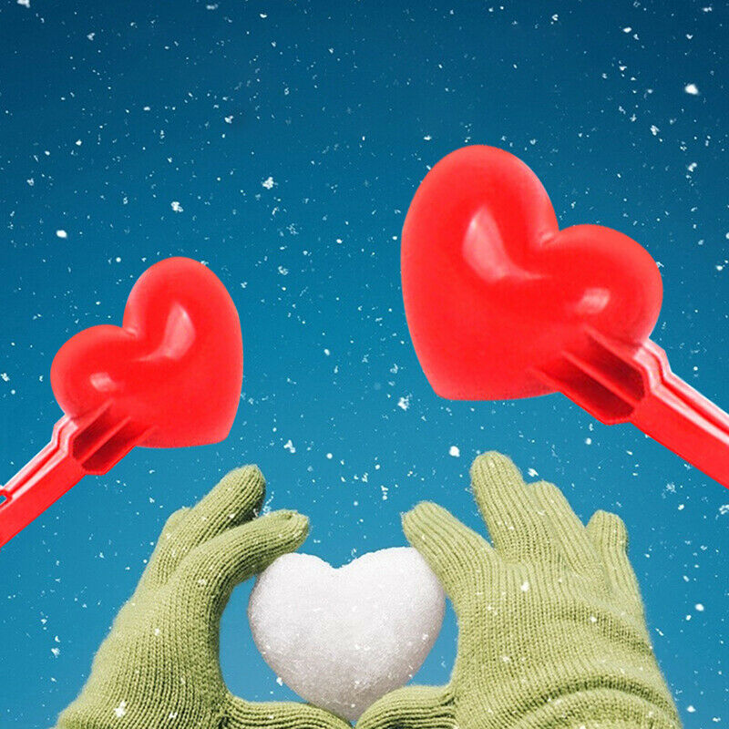 Heart Shaped Snowball Maker Clip Winter Sand Ball Mold Plastic Clamp Kid .l8