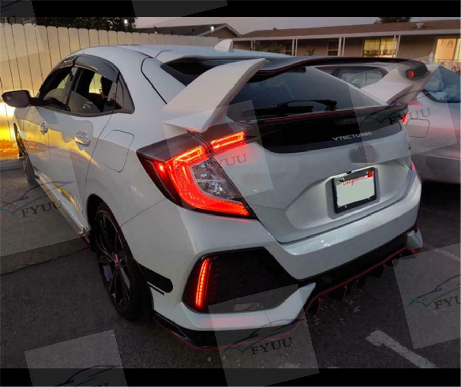 1.2m 3.9ft Universal Glossy Black LED Trunk Roof Car Spoiler Lip Tail Wing Lid