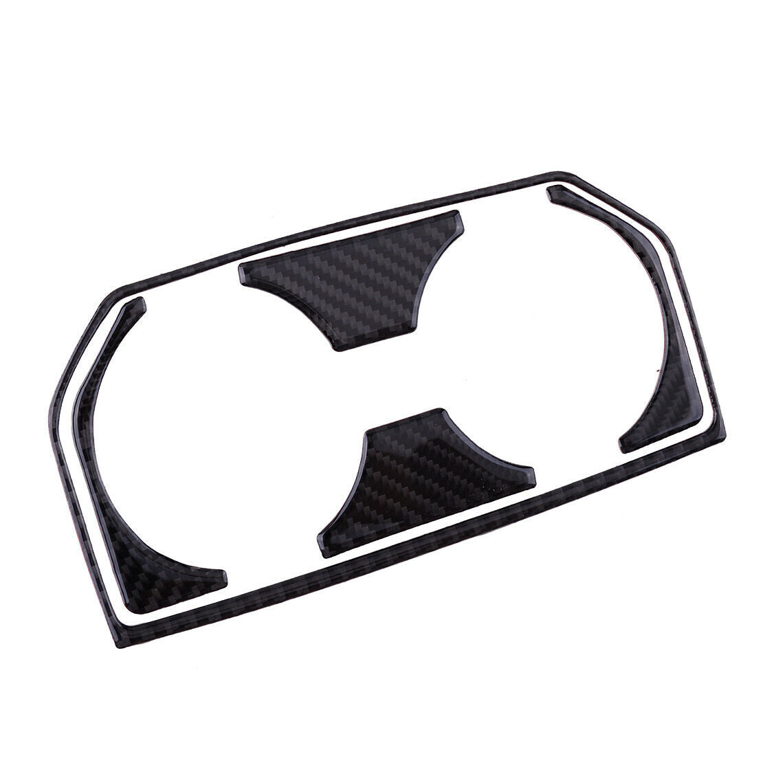 Carbon Fiber Car Rear Water Cup Holder Panel Cover Trim Kit Fit for Ford F-150