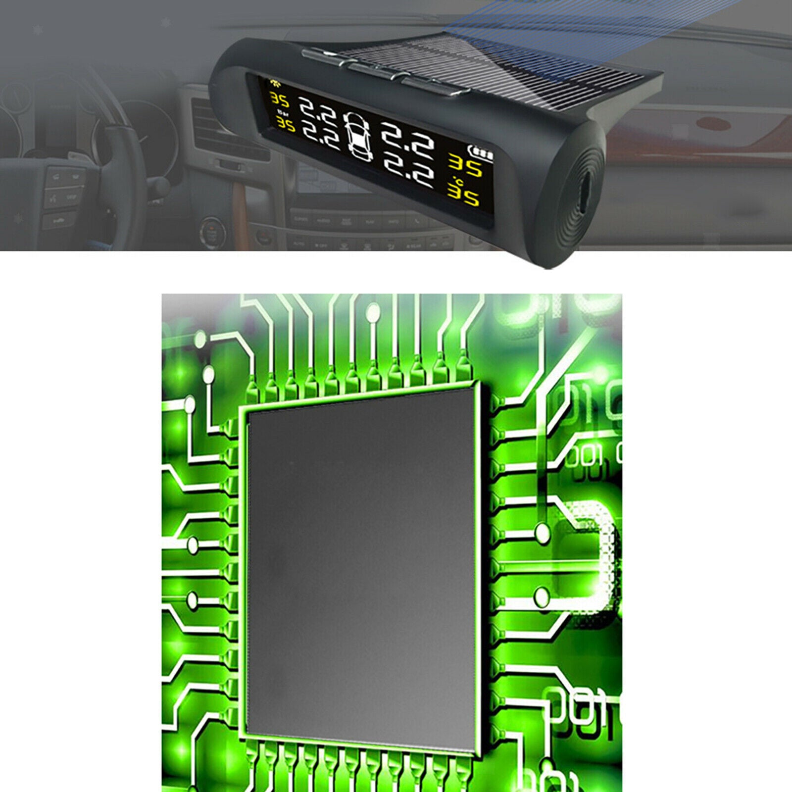 Solar TPMS LCD Car Tire Tyre Pressure Monitoring System for RV Trailer