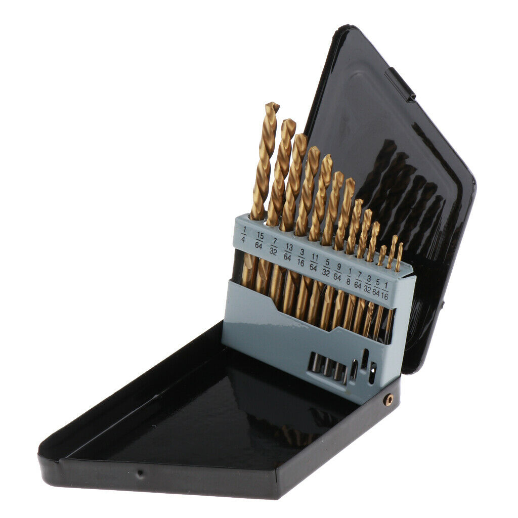 13pcs Twist Drill Bit Set High Speed Steel HSS Titanium Small Drill Bits for