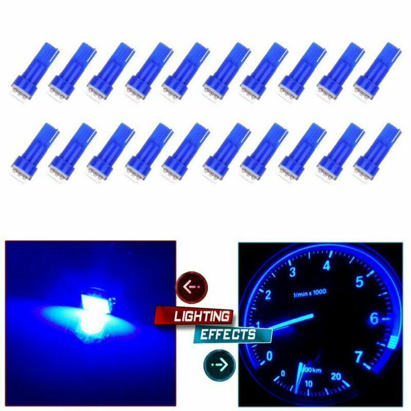 20x T5 1-SMD LED Automotive Car Dashboards Gauge Indicator Lights Bulb Lamp Blue