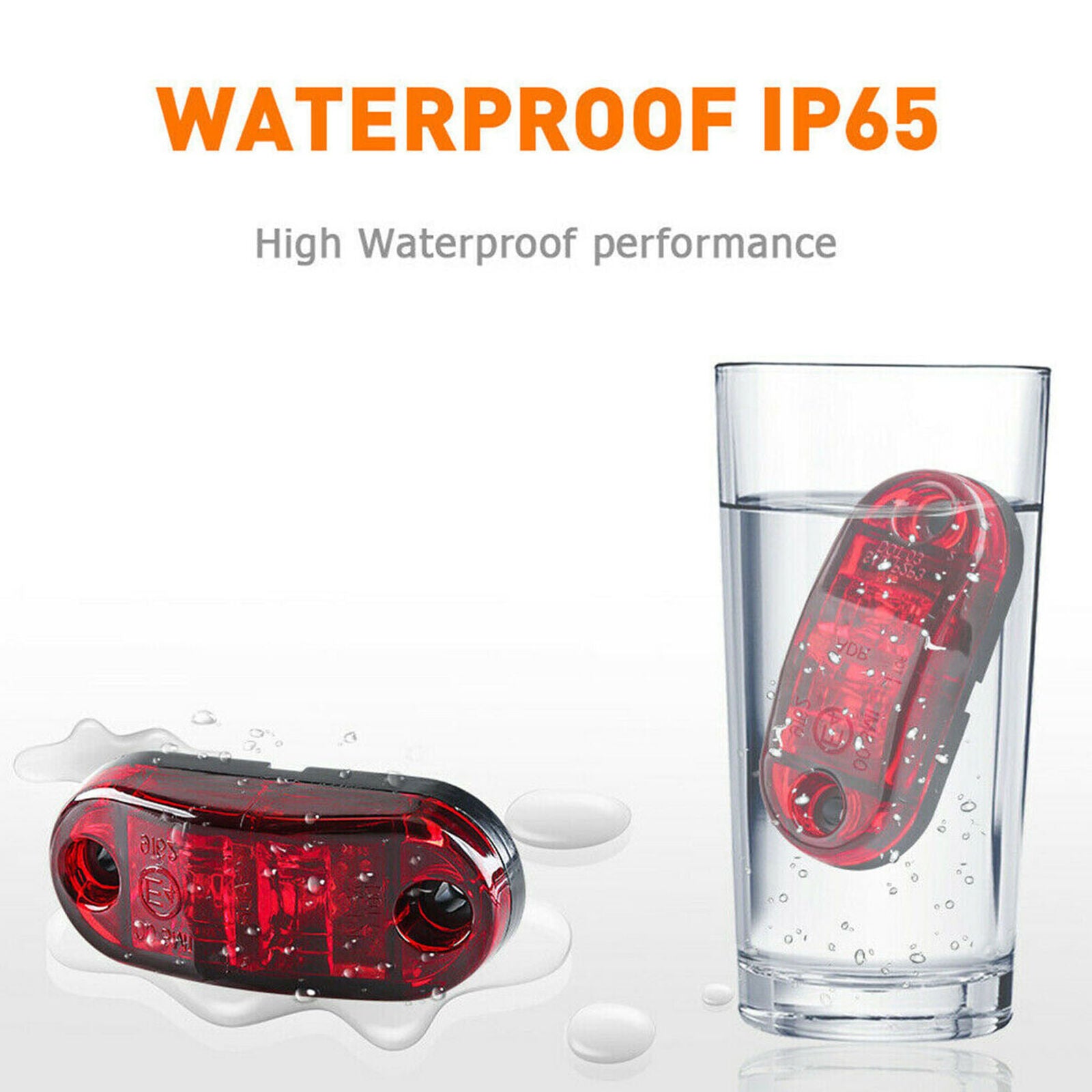 5x Amber+5x Red LED Car Truck Trailer RV Oval 2.5" Side Clearance Marker Lights