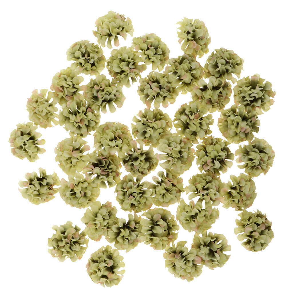 40Pieces 4.5cm Silk Lilac Flower Head Bud DIY Craft Wedding Clip Decor  H