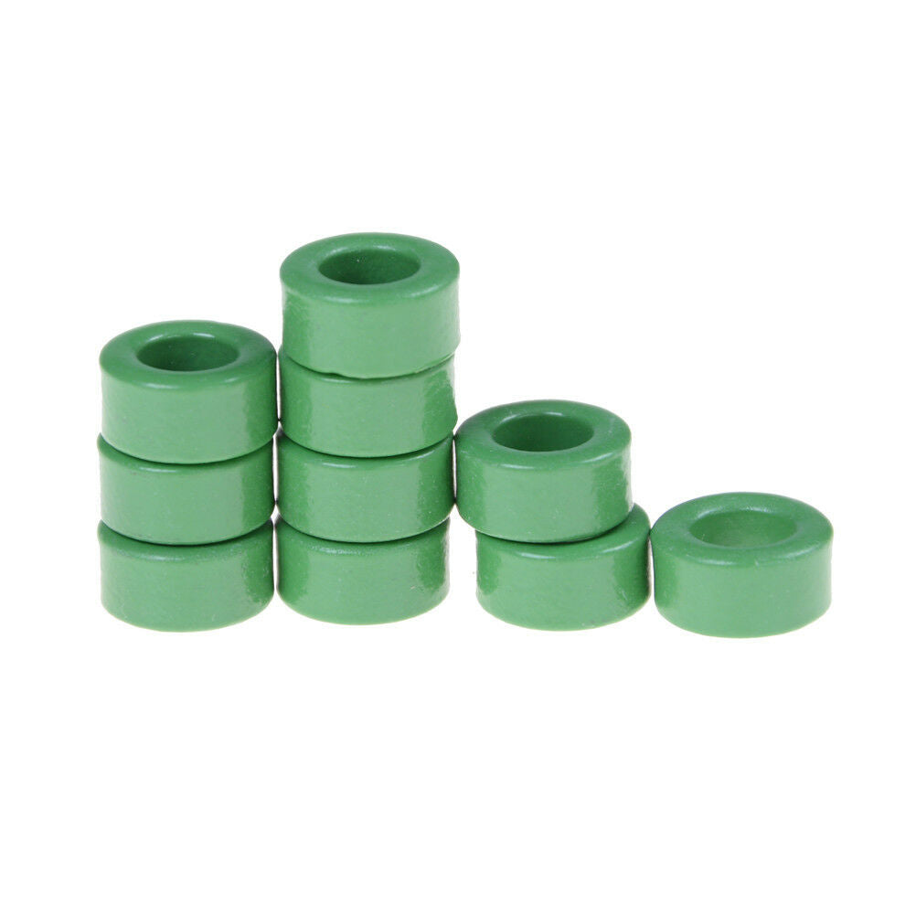 10x Inductor Coils Green Toroid Ferrite Cores Anti-interference 10mm*6mm*5mmBDAU