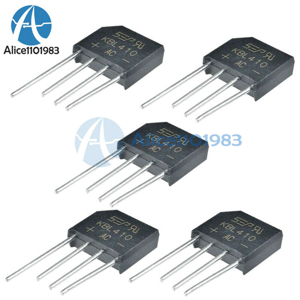 5PCS KBL410-1000V/4A Metal Case Single Phases Diode Bridge Rectifier