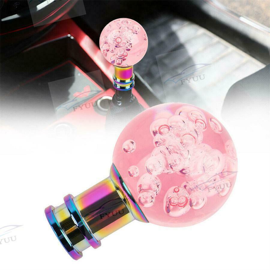 1 x Car Manual Shift Knob Gear Shifter Head Shift Knob Stick Crystal Pink Style