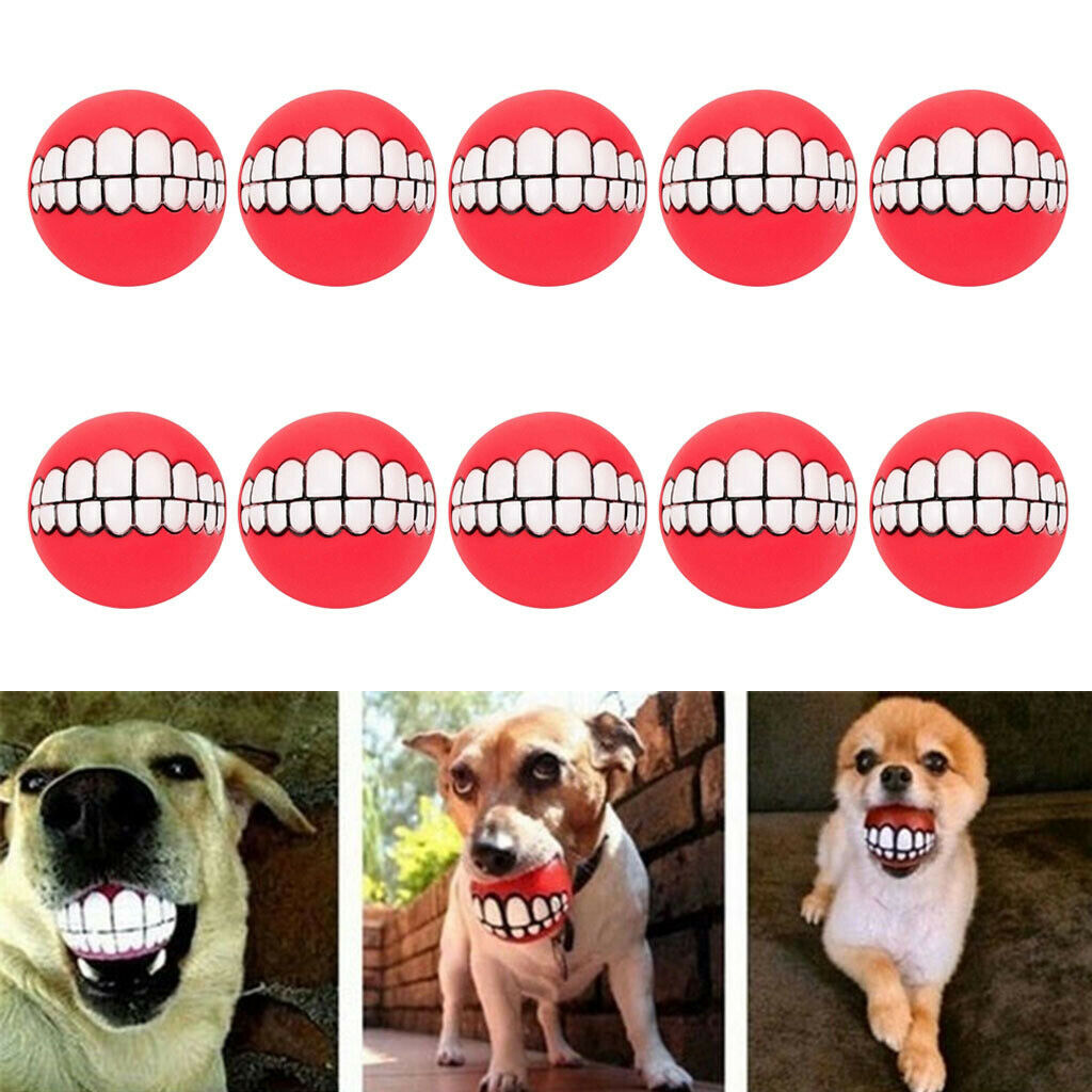 Set of 10 Non-toxic Squeak Puppy Toys, Funny Ball Sets Pet Interactive Play for