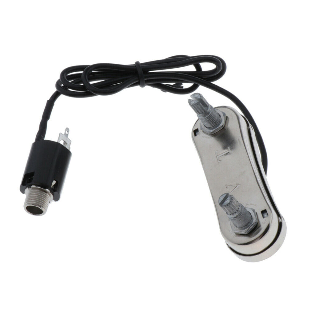Guitar Violin Pickup Piezo Transducer Bridge Set With Tone Volume Knob Accs