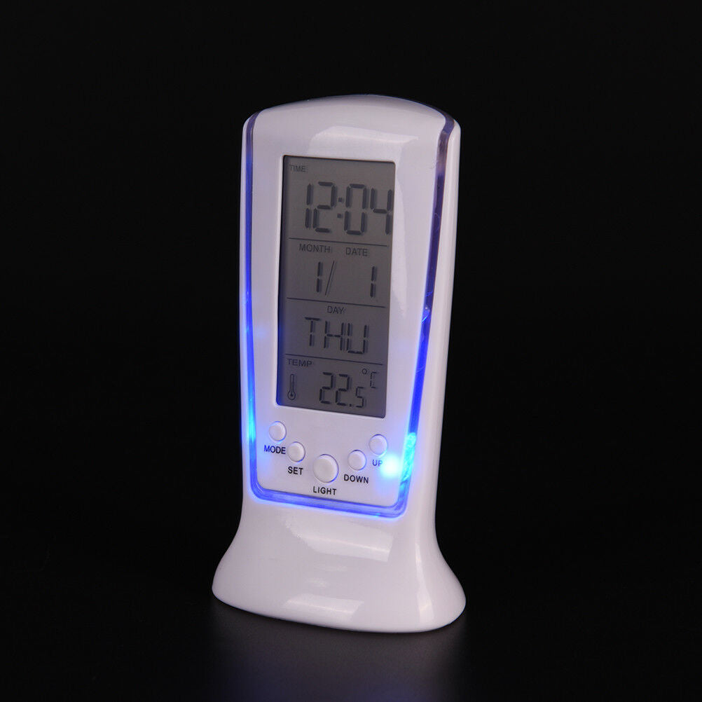 LED Digital Table Alarm Clock with Backlight Electronic Calendar Thermome.l8