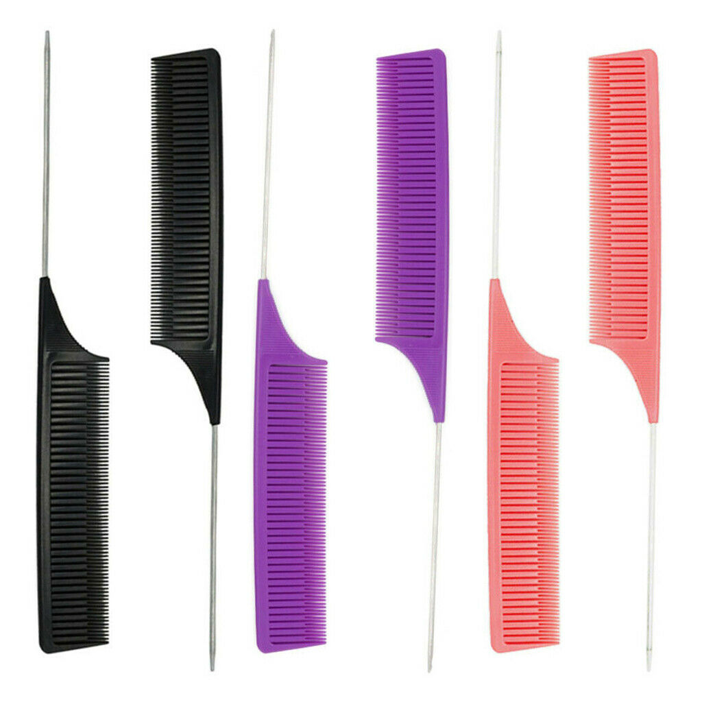 6x ABS Weaving Highlighting Foiling Hair Comb for Dyeing Combs Brush Tool