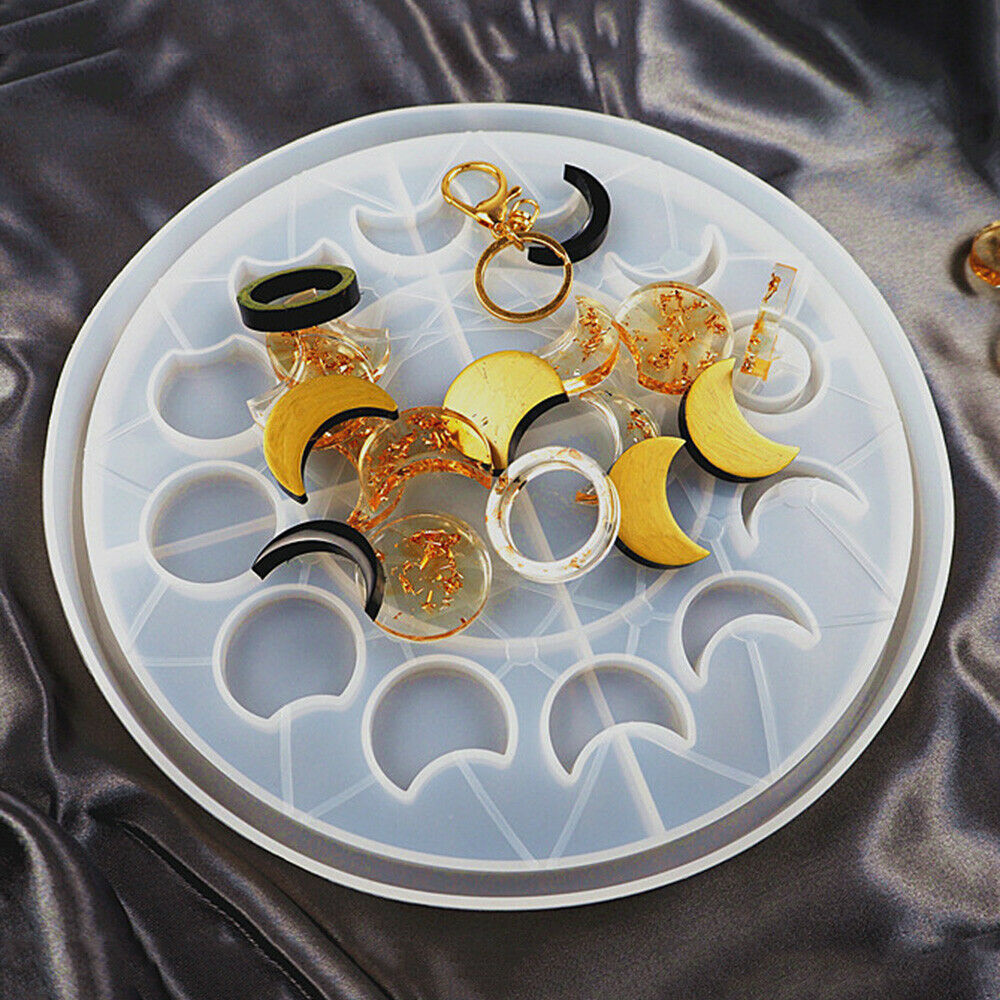 Lunar Eclipse Moon Phase Disc Silicone Mould DIY Epoxy Casting Clock Dial Molds