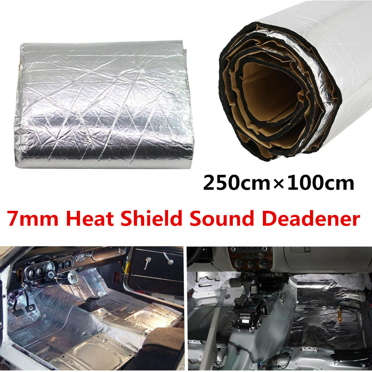 98" Car Firewall Sound Deadener Heat Insulation Deadening Noise Material Mat 7mm