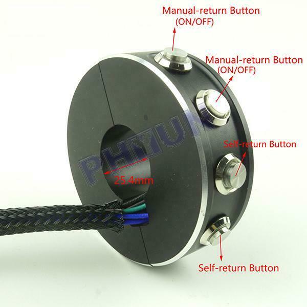 12V Black CNC Motorcycle Handlebar Switches Control Button Self-locking 25.4mm