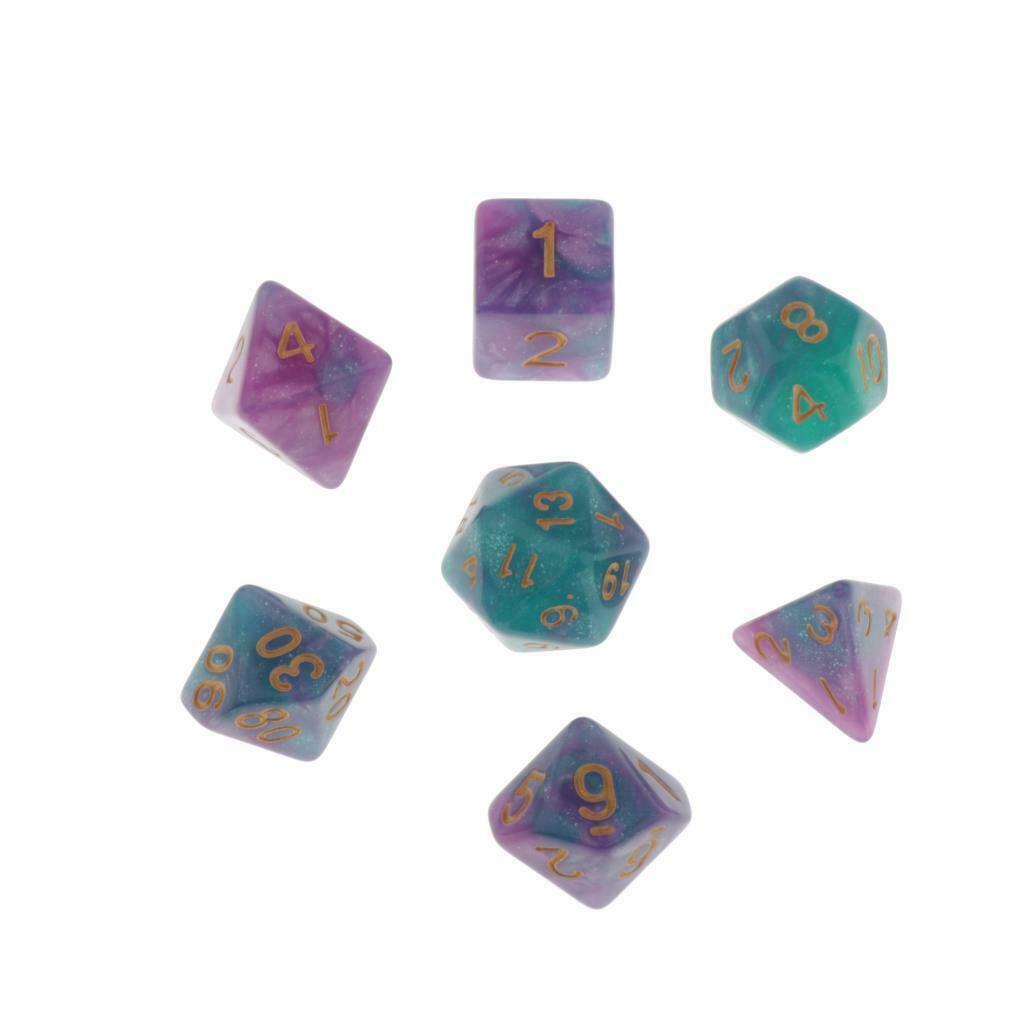 35 Packs D4 D6 D8 D10 D12 D20 Multi Sided Dice for Math Teaching Table Game