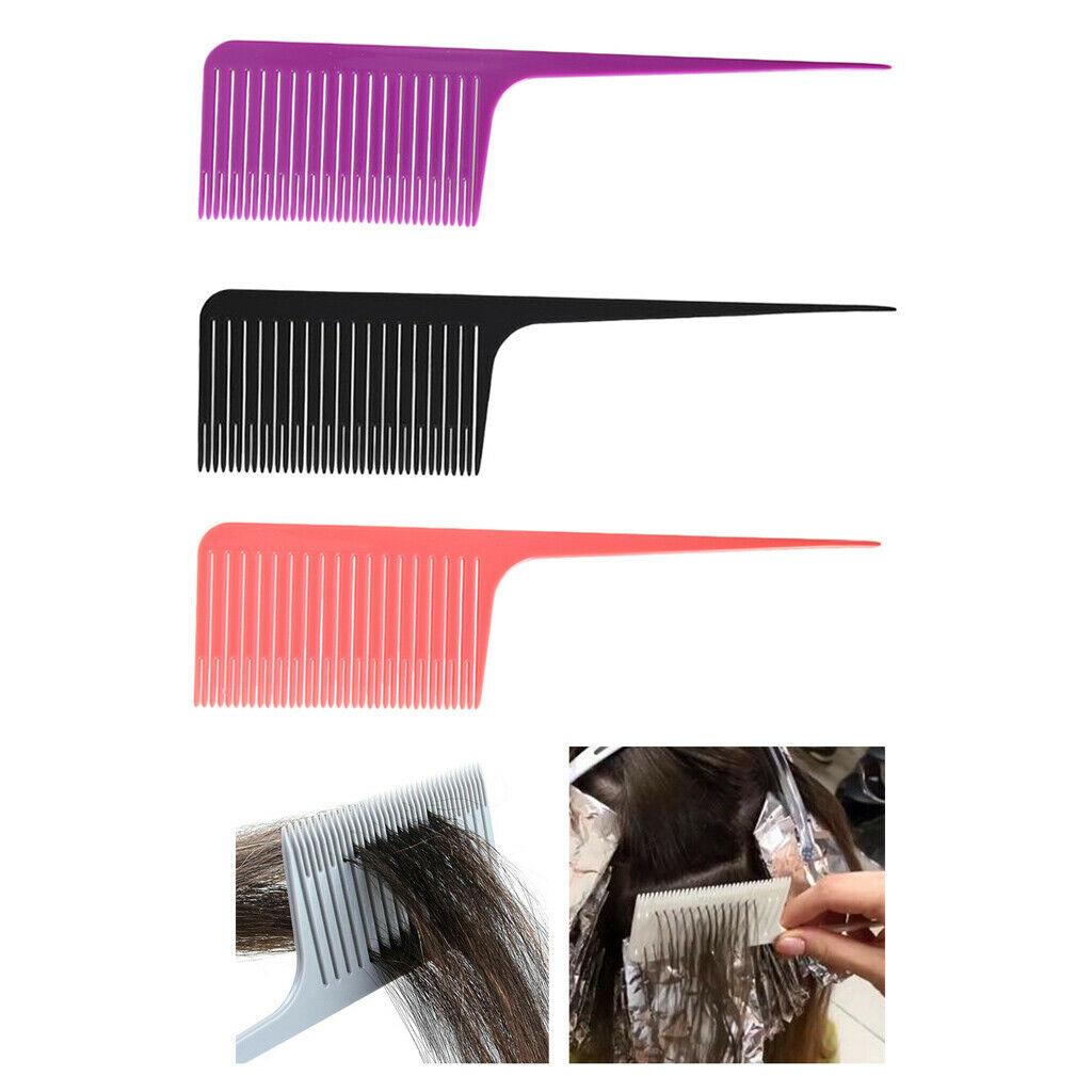 3x Antistatic Weave Highlight Hair Combs Rat Tail Tapered Dye Teasing Comb