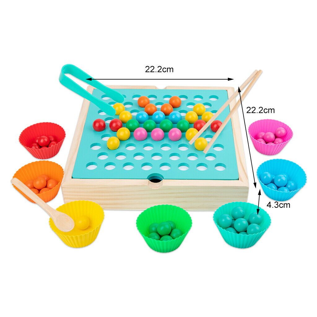 4 In 1 Clip Beads Chess Puzzle Game Kids Montessori Educational Toys