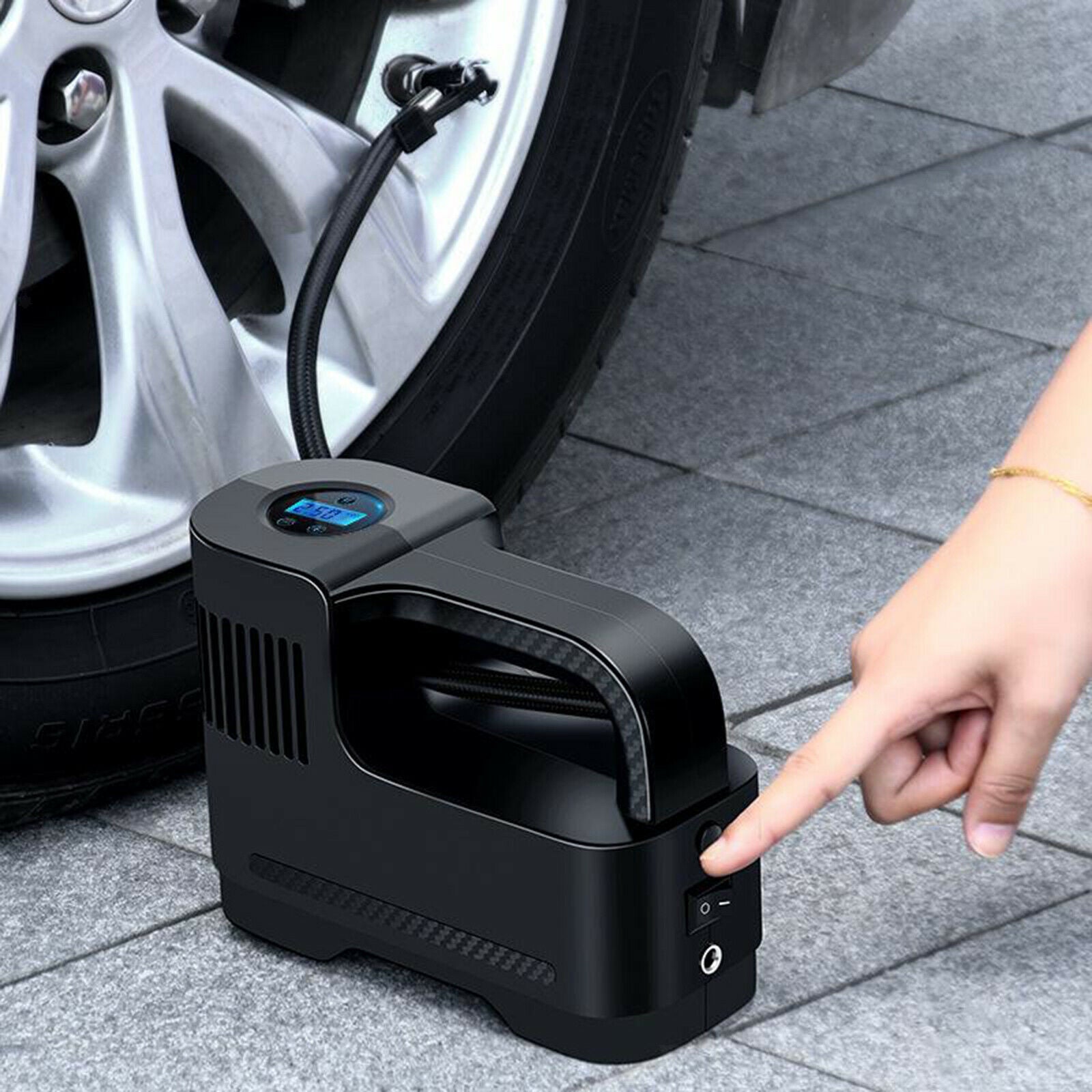 Tyre Air Compressor Inflator Pump Wired Digital With light