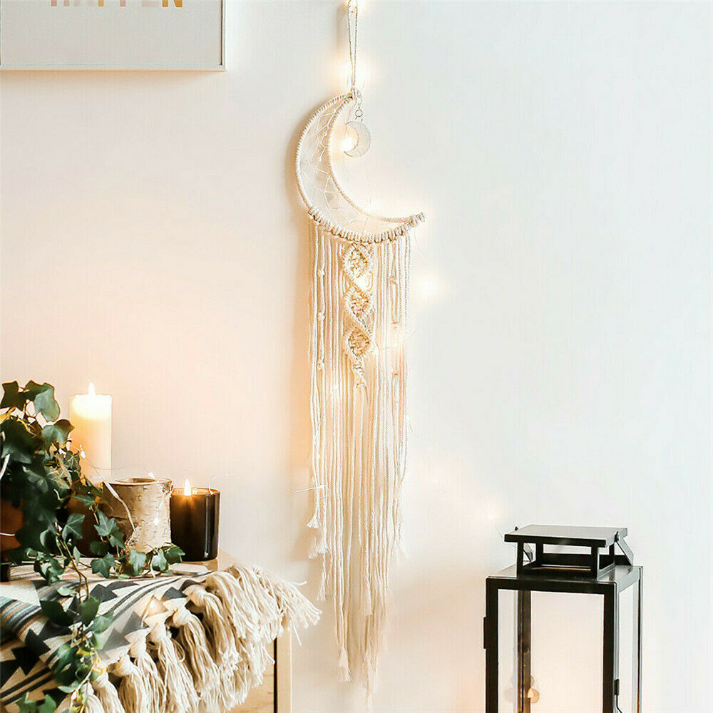 Artistic style Home Art Decor Moon Handmade Macrame Woven Wall Hanging