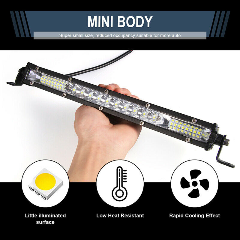 12inch 78W LED Work Light Bar Combo Spot Flood Driving Off Road SUV Bo TyR Qx