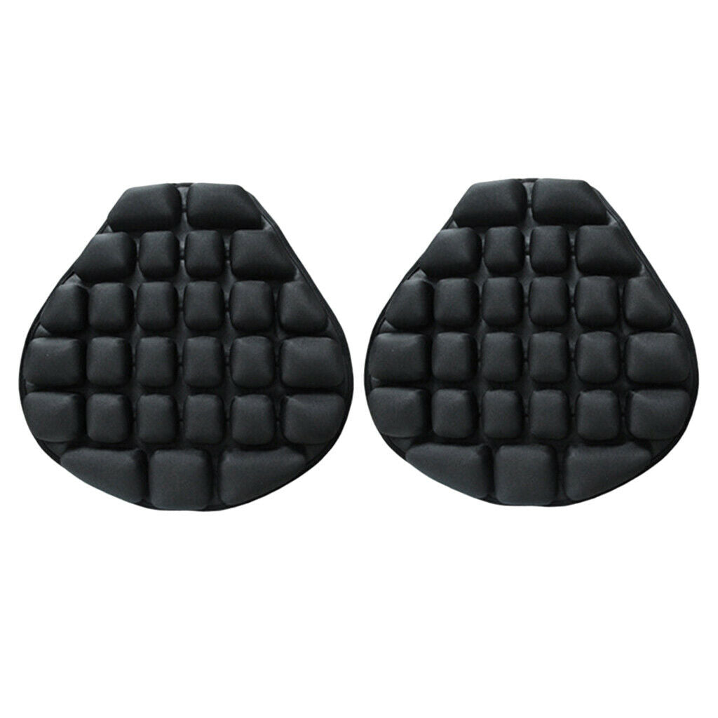 14"x14" Black Air Pads Inflatable Air Motorcycle Seat Cushion with Belts 3pcs