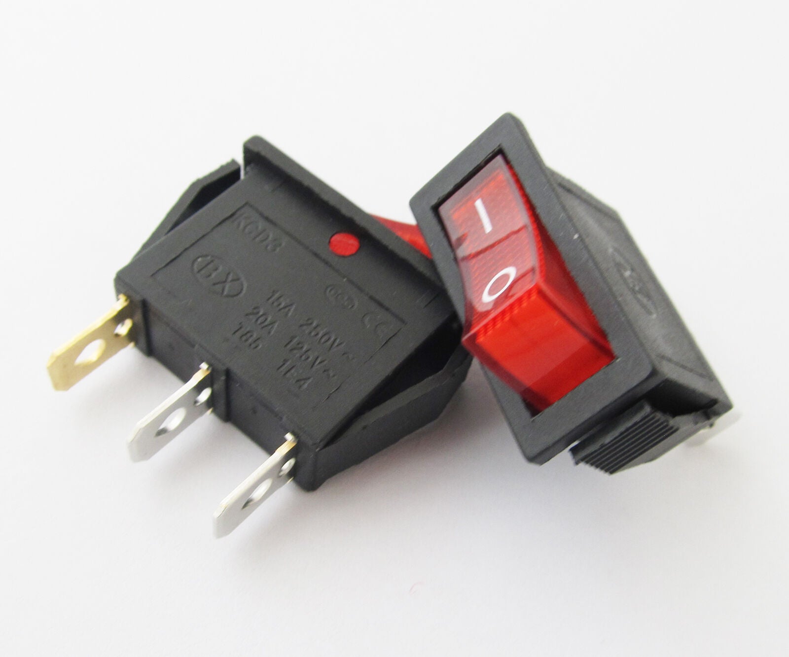 50x KCD3 Red Button On-Off 3Pin DPST Boat Car Rocker Switch 15A/20A 250V/125VAC