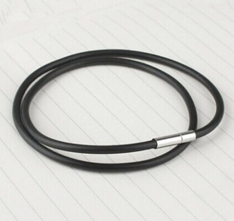 Fashionable men's stainless steel buckle leather PU leather pendant necklace TH