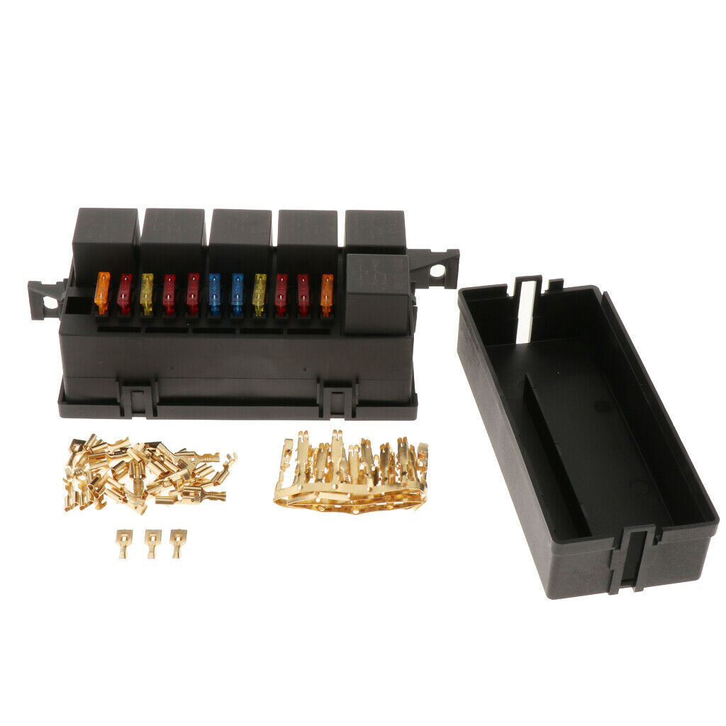 1 Set Car 11-Way Fuse Relay Box Holder Block Circuit Protector Terminals