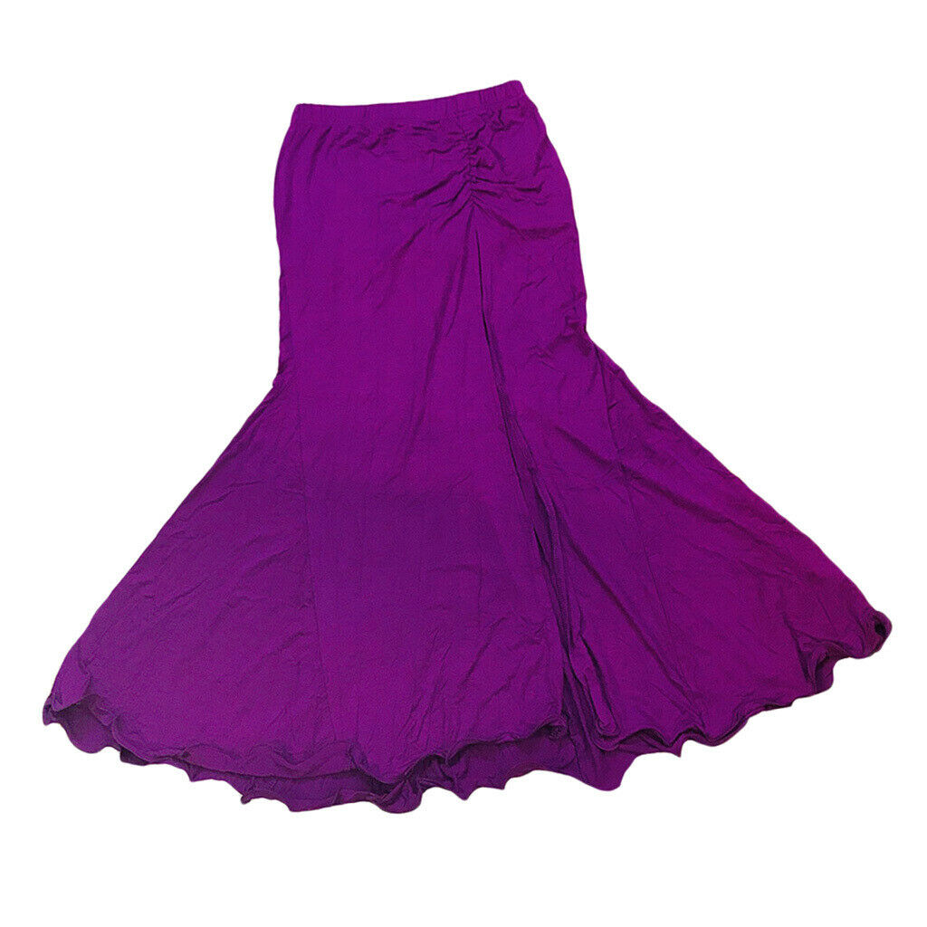 Lady Belly Dance Skirt Long Skirts Swing Dress Dance Costume Outfit Purple