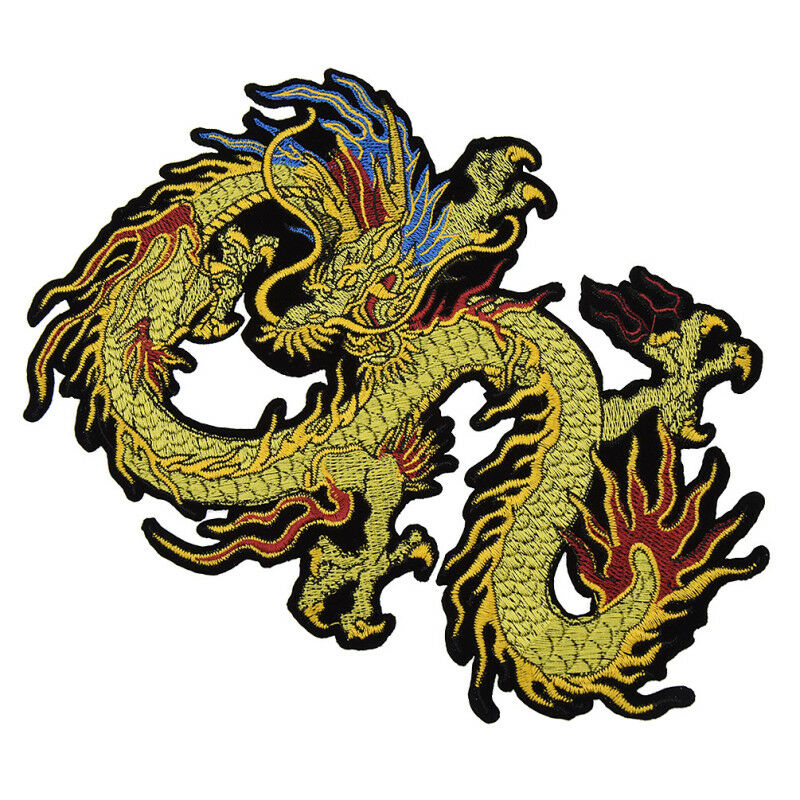 Embroidery Dragon Patch Applique Sew On Fabric DIY Bag Coat Jeans Decoration 1pc