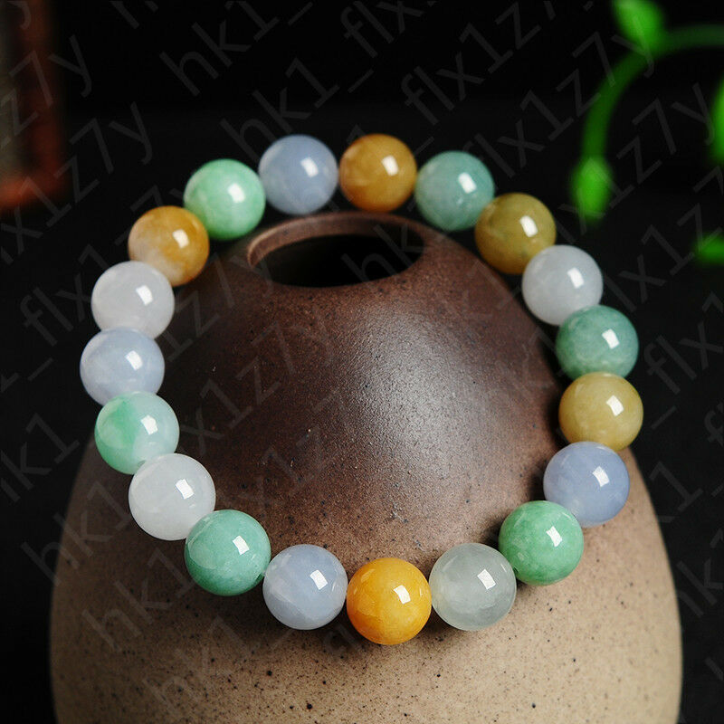 Natural A JADE JADEITE Bead Beads Bangle Bracelet 8mm A Certificate