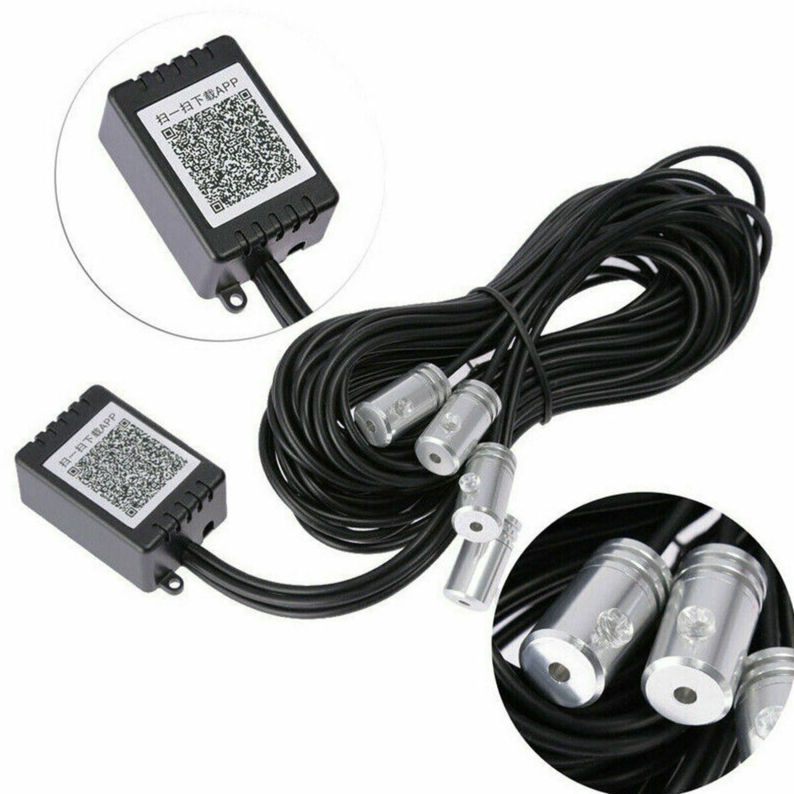 6M RGB LED Car Interior Fiber Optic Neon Wire Strip Atmosphere Light Kit APP